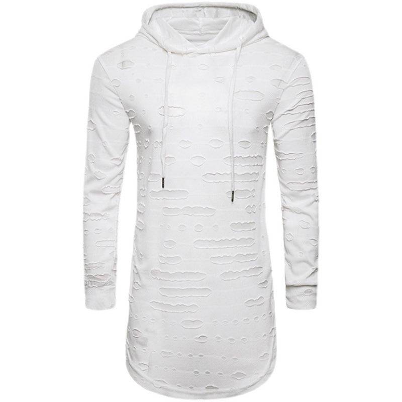 Versatile Mid-length Hooded Sports Long-sleeved T-shirt