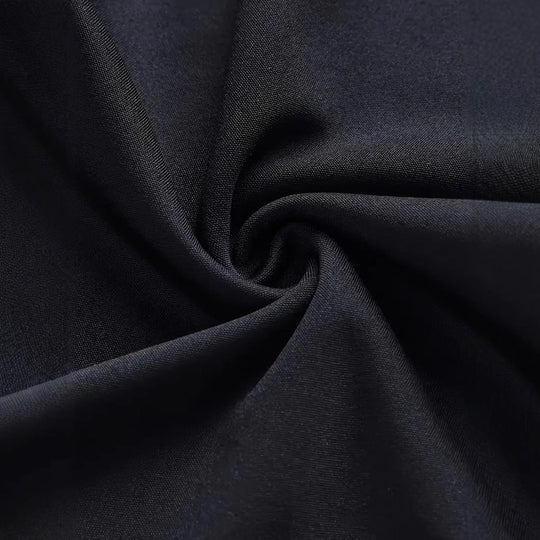 Close-up of polyester fabric used in European American solid work pants, showcasing smooth texture and durable quality for everyday wear.