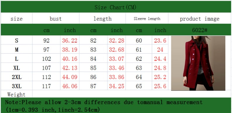 Women length trench coat in deep red color, stylish overcoat with high-quality material, suitable for various sizes, front view