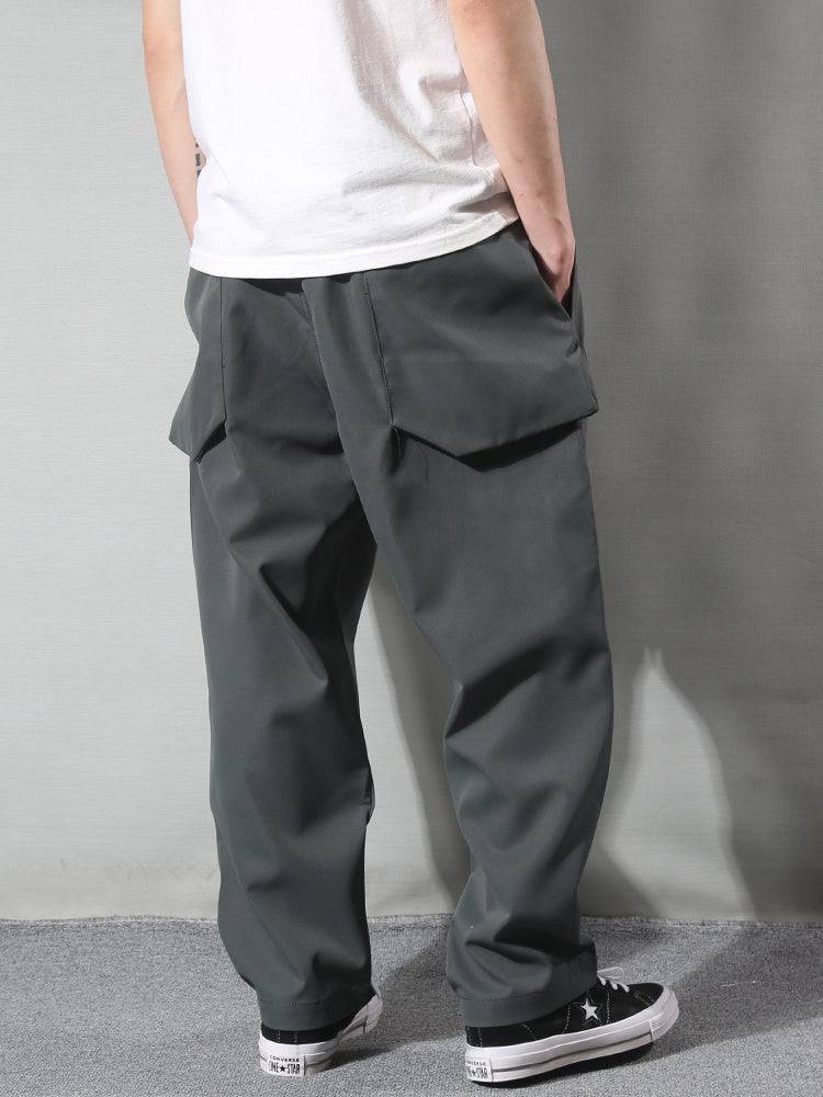 Dark green straight loose anti-wrinkle casual trousers